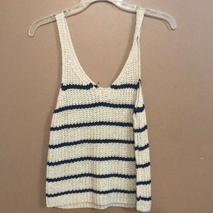 Sweater cream and navy tank top